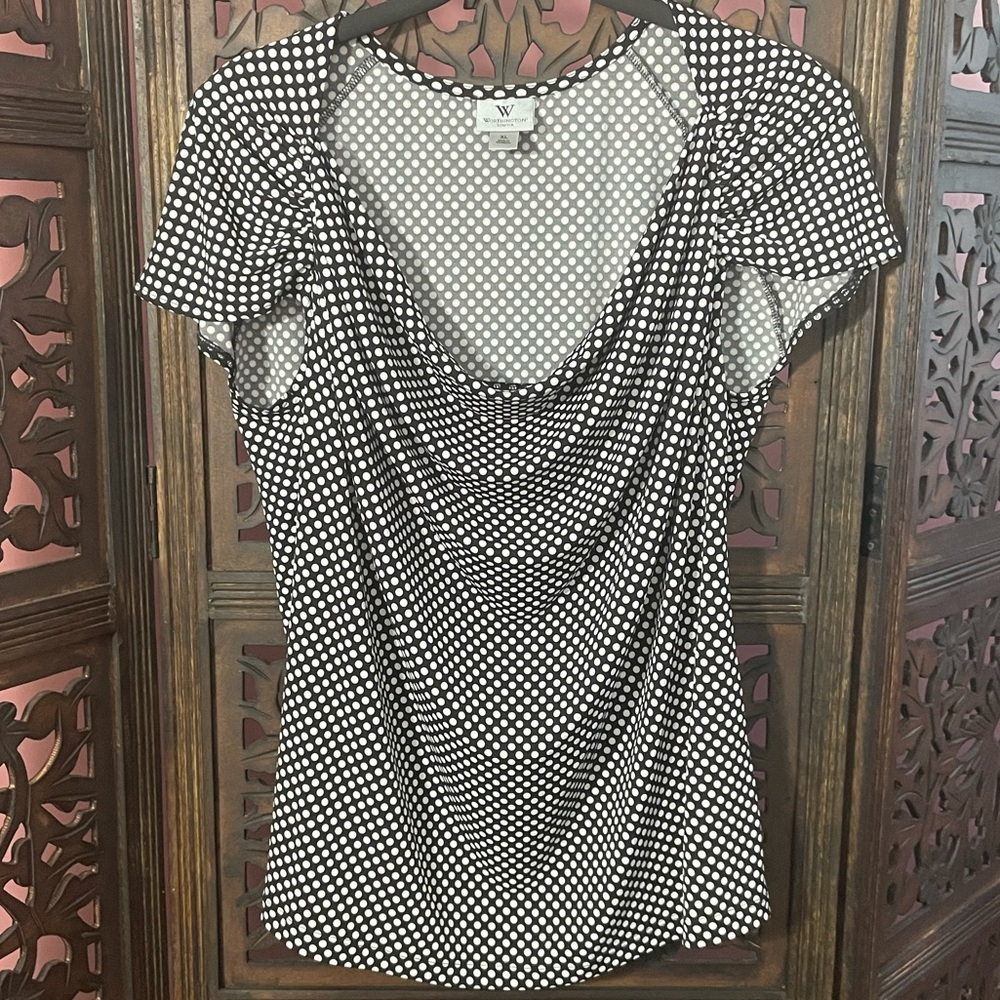 Stretchy Polka Dot Blouse